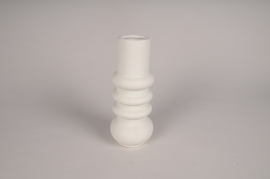 A093I4 Vase en céramique blanc D10cm H24.5cm