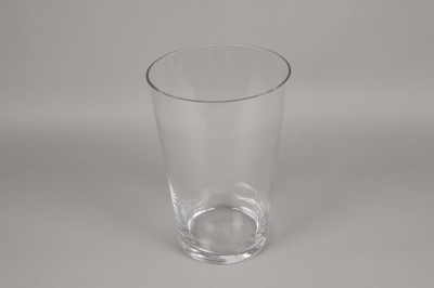 A093PQ Vase en verre conique D23cm H35cm