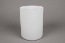A093PS Vase en verre cylindre blanc D15cm H20cm