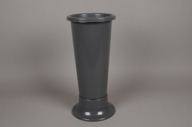 A093T7 Vase en plastique gris D14cm H35cm