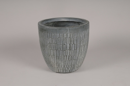 A094KI Pot en résine gris D31cm H30.5cm