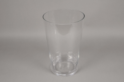 A094PQ Vase en verre conique D23.5cm H40cm