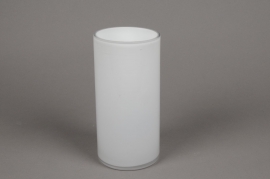 A095PS Vase cylindrique en verre blanc D10cm H20cm
