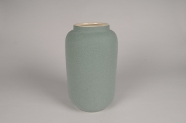 A097I4 Vase en céramique bleu D14cm H23cm