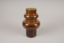 A099K9 Brown glass vase D15cm H23cm
