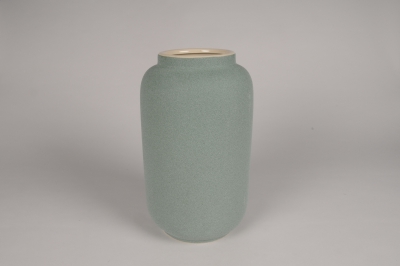 A100I4 Vase en c�ramique bleu D18cm H31.5cm