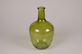 A100NH Green glass bottle vase D15.5cm H25.5cm