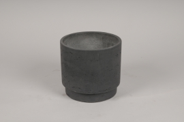 A101LC Dark grey cement pot D25cm H22cm