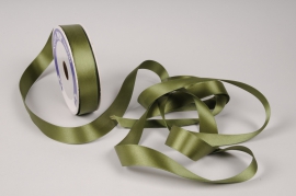 A102UN Olive green satin ribbon 25mm x 20m