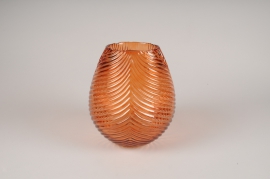A104K9 Vase en verre abricot D21cm H24cm