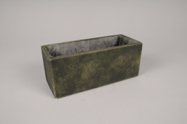 A104OZ Jardini&egrave;re en b&eacute;ton vert fonc&eacute; 20.5x8.5cm H8.5cm