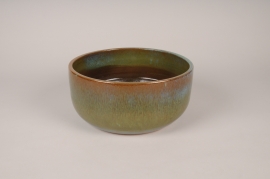 A104XD Coupe en céramique émaillée bleu paon D27cm H12.5cm