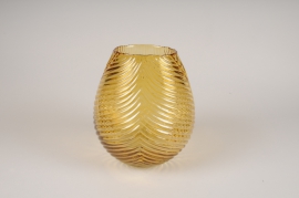 A105K9 Vase en verre jaune D21cm H24cm