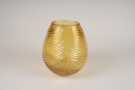 A105K9 Yellow glass vase D21cm H24cm