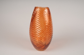 A106K9 Vase en verre abricot D16.5cm H32cm
