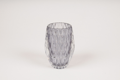 A106R4 Photophore en verre gris D8cm H13cm