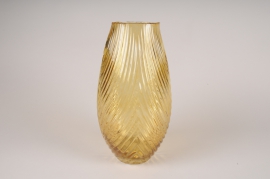 A107K9 Vase en verre jaune D16.5cm H32cm