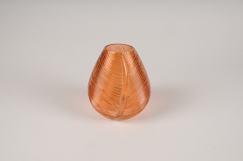 A108K9 Orange glass vase D12.5cm H14.5cm