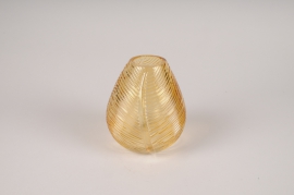 A109K9 Yellow glass vase D12.5cm H14.5cm