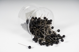 A109MG Boîte de 250 perles sur épingle noir 10x60mm