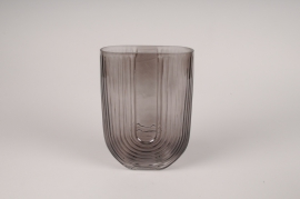 A111K9 Black glass vase 16.5x7.5cm H23.5cm