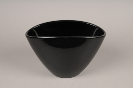 A112I0 Cache-pot c&eacute;ramique noir H17cm