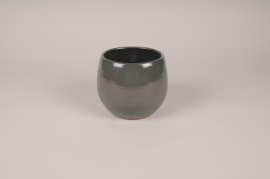A112XD Cache-pot en céramique gris vert D16cm H13.5cm