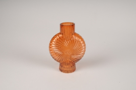 A113K9 Orange glass vase D15cm H20.5cm