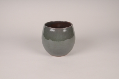 A113XD Cache-pot en c�ramique gris vert D19cm H16.5cm