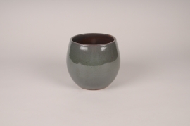 A113XD Cache-pot en céramique gris vert D19cm H16.5cm