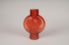 A114K9 Dark red glass vase D17cm H25cm