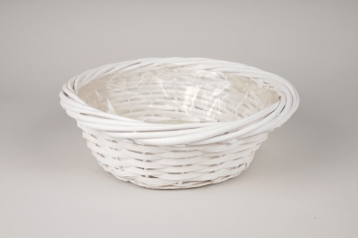 A114MZ Coupe en osier blanc D33cm H12cm