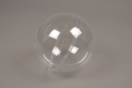 A114OZ  Boîte de 12 boules plastiques ouvrables transparentes D14cm