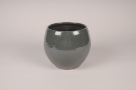 A114XD Cache-pot en céramique gris vert D20cm H17.5cm