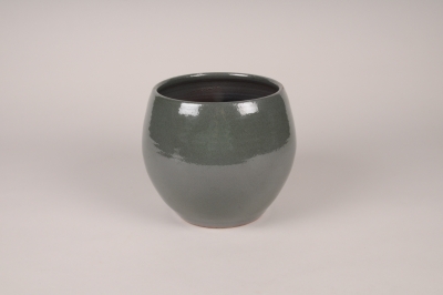 A114XD Grey green ceramic planter D20cm H17.5cm