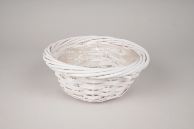 A115MZ Coupe en osier blanc D25cm H10.5cm