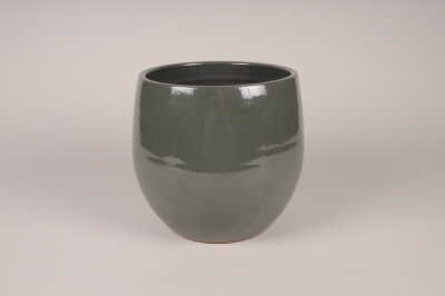 A115XD Cache-pot en c�ramique gris vert D23.5cm H23cm