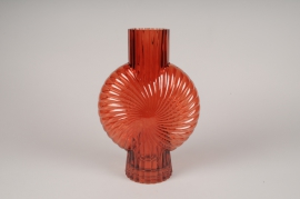 A116K9 Dark red glass vase D22cm H32cm