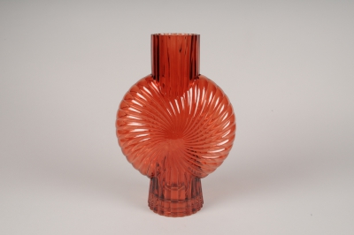 A116K9 Vase en verre bordeaux D22cm H32cm