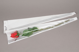 A117MO Pack of 50 flower covers clear and white 16x76cm