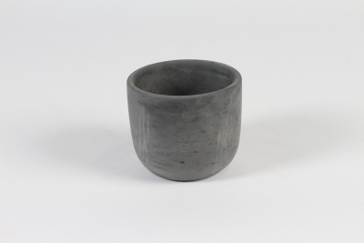 A119OZ Cache-pot en b�ton gris fonc� D12.5cm H11cm