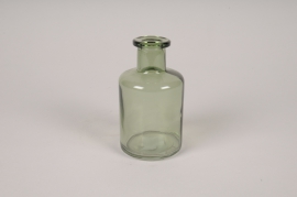 A120NH Vase bouteille en verre vert D6.5cm H12cm