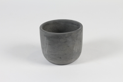 A121OZ Cache-pot en b�ton gris fonc� D14cm H12.5cm
