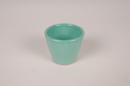 A122XD Cache-pot en céramique turquoise D8cm H7cm