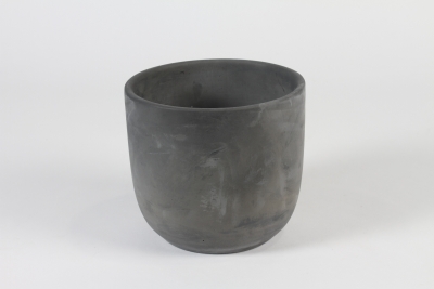A123OZ Cache-pot en b�ton gris fonc� D17cm H15.5cm