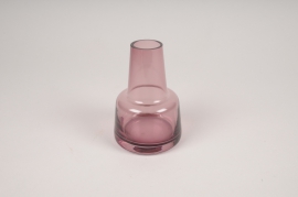 A123W3 Pink single flower glass vase D8cm H12cm