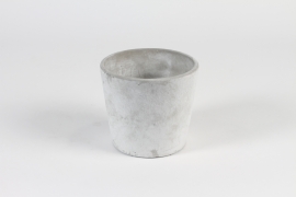 A126OZ White grey concrete planter D11.5cm H10cm