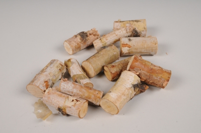 a126wg Sachet de 12 rondins de bois naturel H5cm