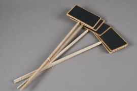 A127MO Bag of 5 slate tags on stick 14x8cm H40cm
