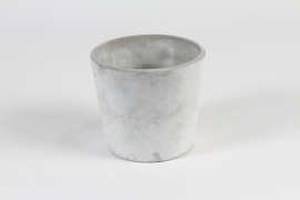 A127OZ White grey concrete planter D14cm H12.5cm
